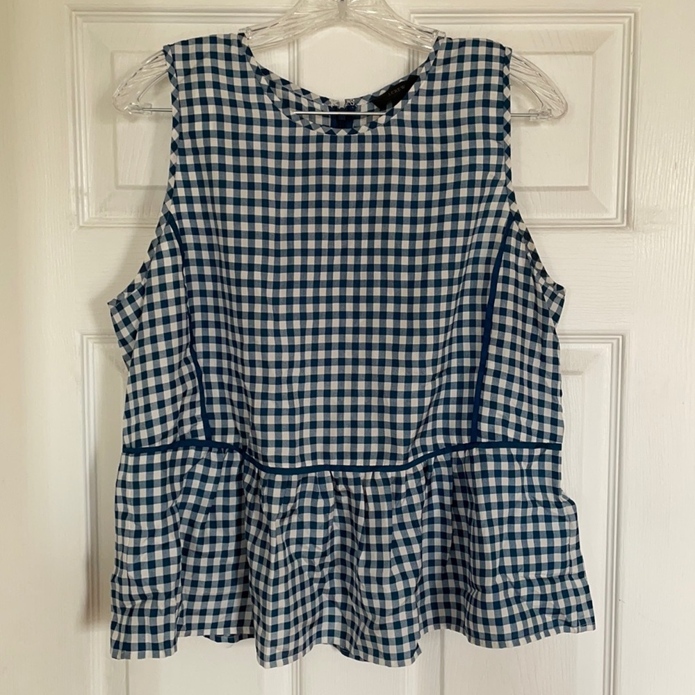 Gingham Peplum Top